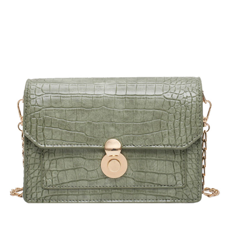 Sac à bandoulière en cuir PU motif pierre pour femmes