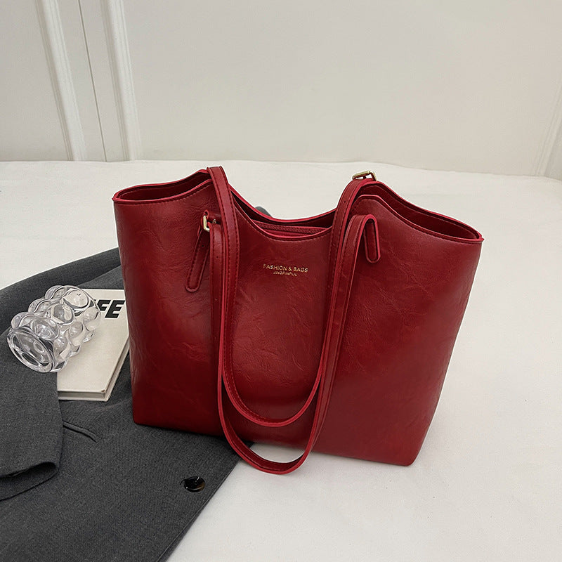 Sac cabas texturé simple et polyvalent pour femme