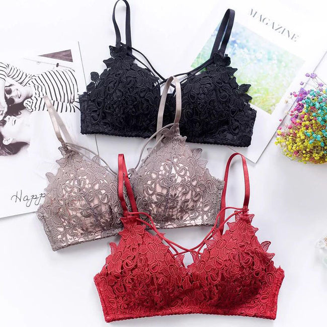 Soutien-gorge froncé en dentelle Main Image