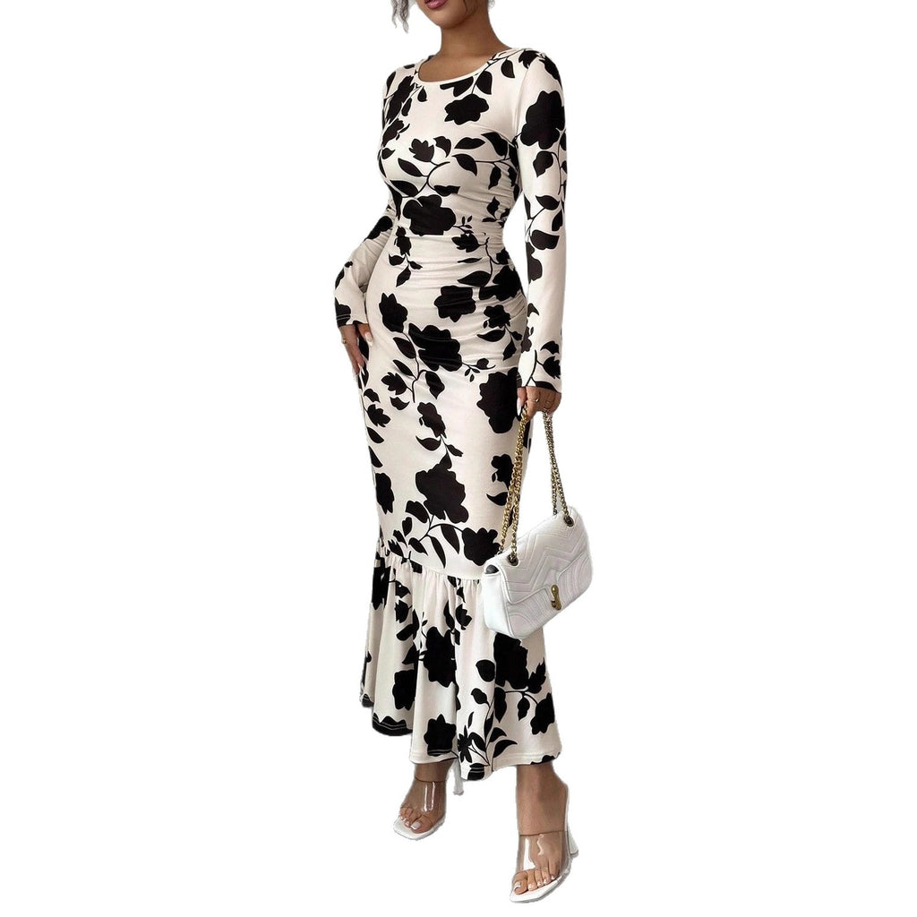 Robe élégante à manches longues pour femme