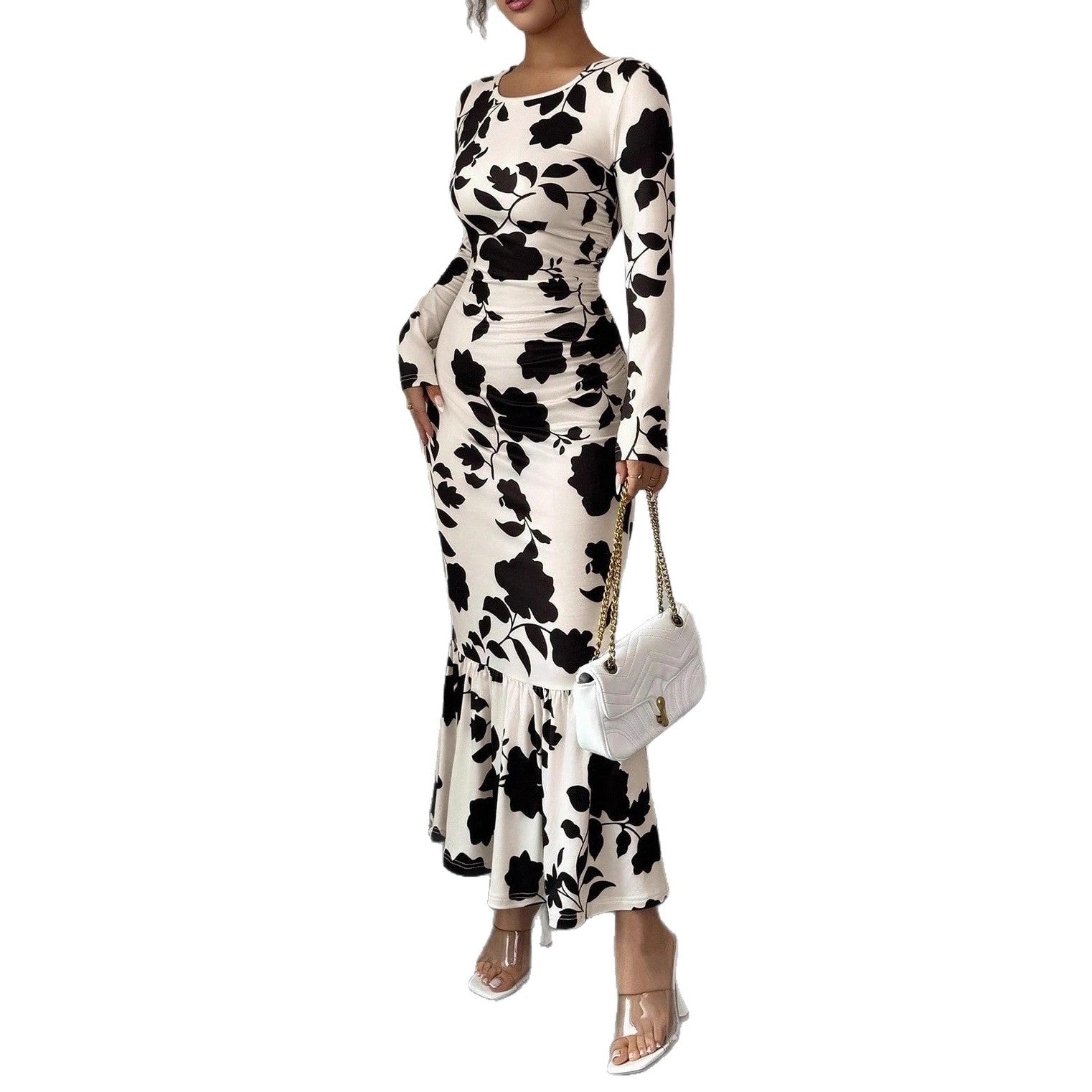 Robe élégante à manches longues pour femme