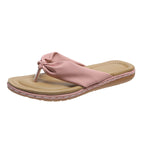 Claquettes Tongs Sandales D'Été Plates De Plage Pour Femmes À Bout Ouvert Et Nœud