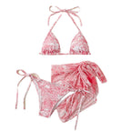 Bikini de protection solaire en maille imprimée pour femme