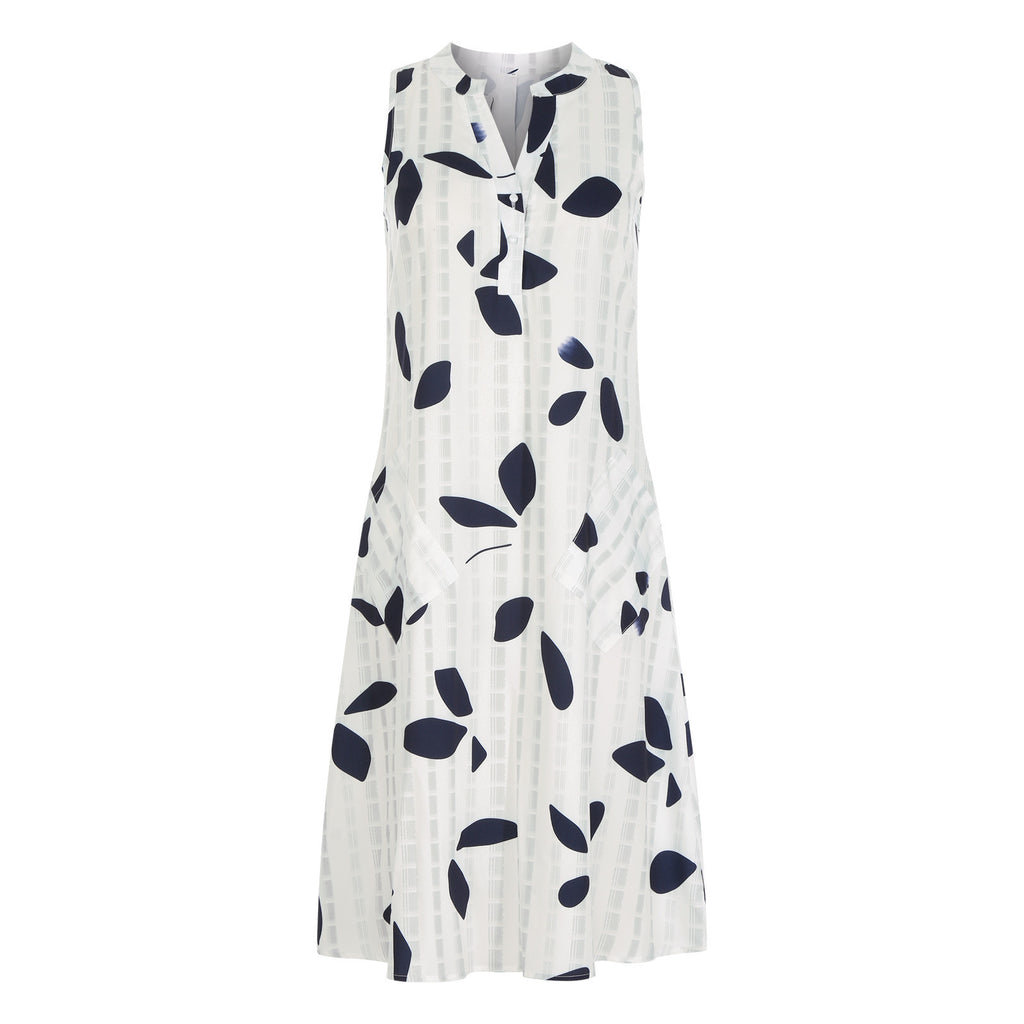 Robe mi-longue décontractée à col en V et taille nouée à motifs de feuilles pour femme