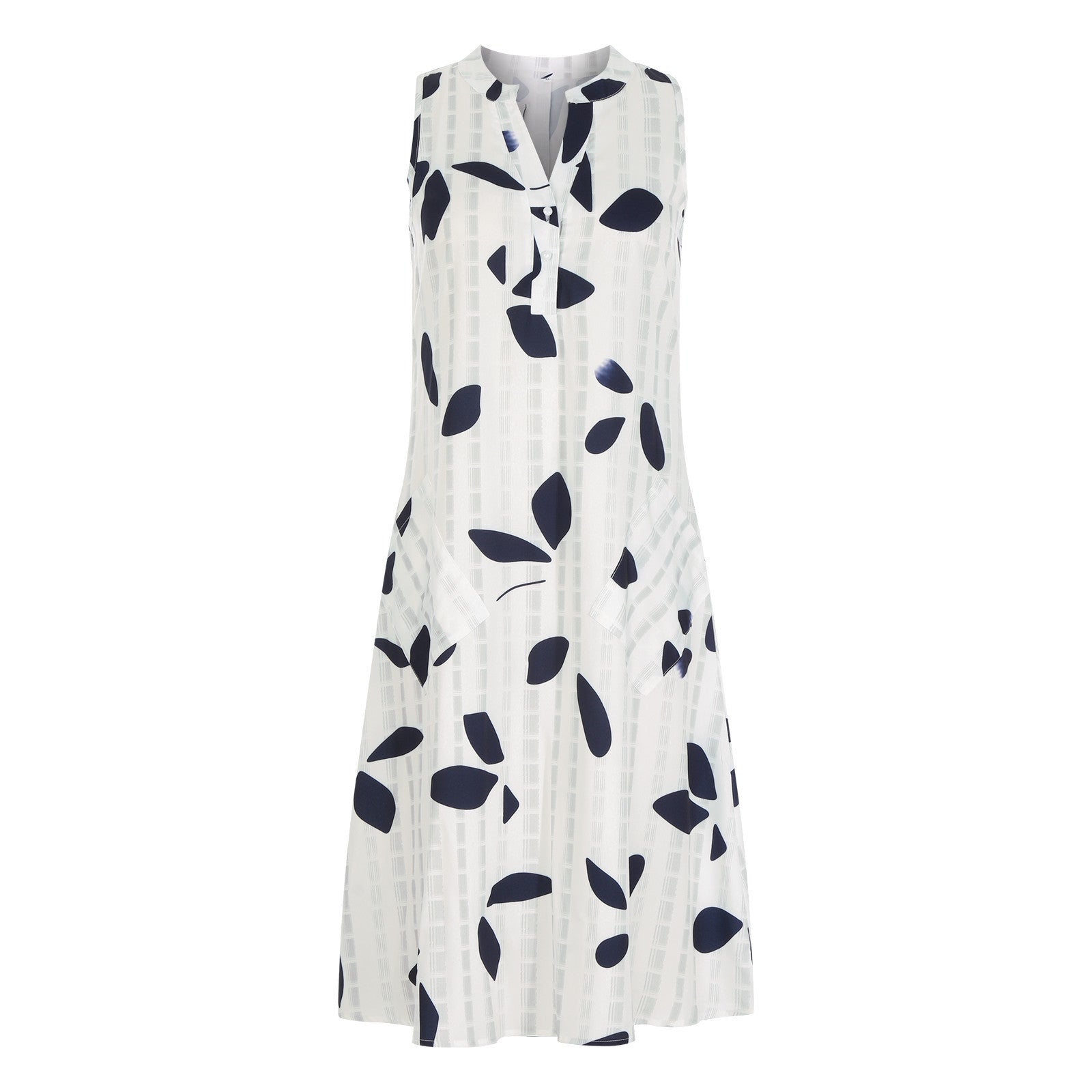 Robe mi-longue décontractée à col en V et taille nouée à motifs de feuilles pour femme