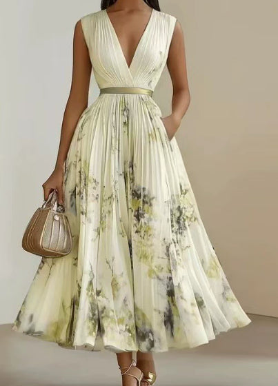 Robe sans manches imprimée tendance pour femme