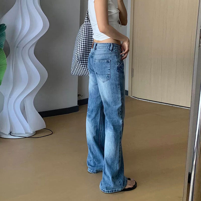 Jeans évasés style rétro américain pour femmes au printemps et à l'automne