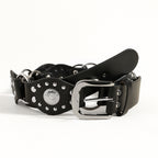 Ceintures vintage pour hommes et femmes avec jolie boucle métallique rivetée Accessoires de mode punk hip-hop