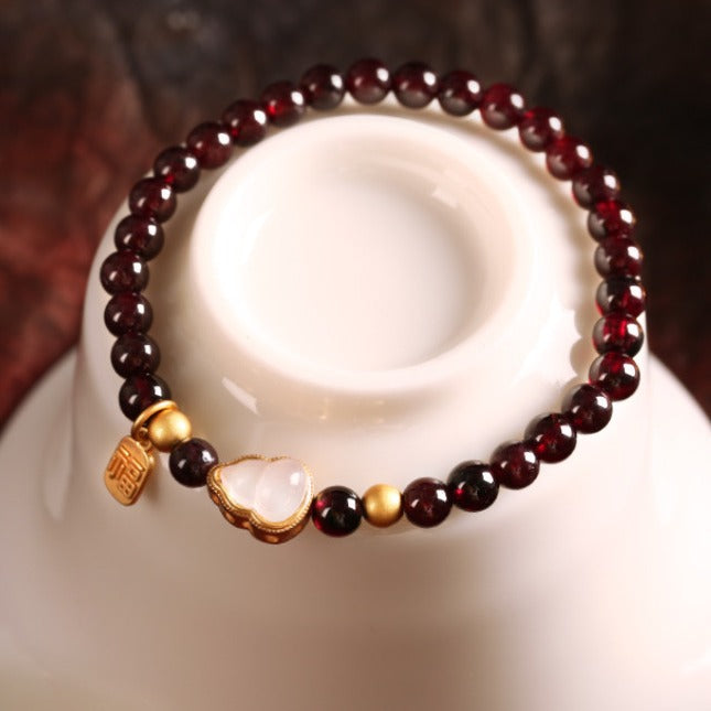 Bracelet gourde simple en grenat pour femmes