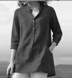 Blouse décontractée ample à col montant