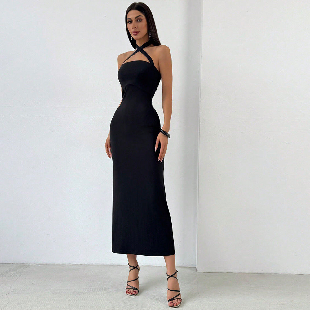 Jupe hanches sans manches longue robe femme