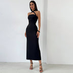 Jupe hanches sans manches longue robe femme