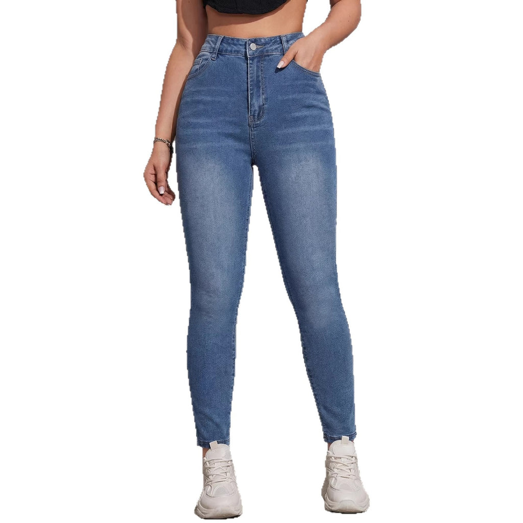 Jean slim taille haute rehausseur de fesses pour femmes