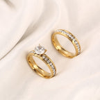 Alliances en or Bague de fiançailles en acier inoxydable pour femmes
