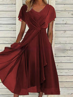 Robe en mousseline unie pour femme