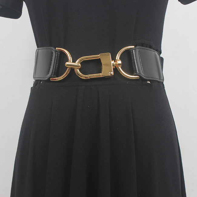 Ensemble jupe en métal élastique élégant avec ceinture taille haute Main Image