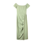 Robe Femme Taille Serrée Couleur Unie Tendance
