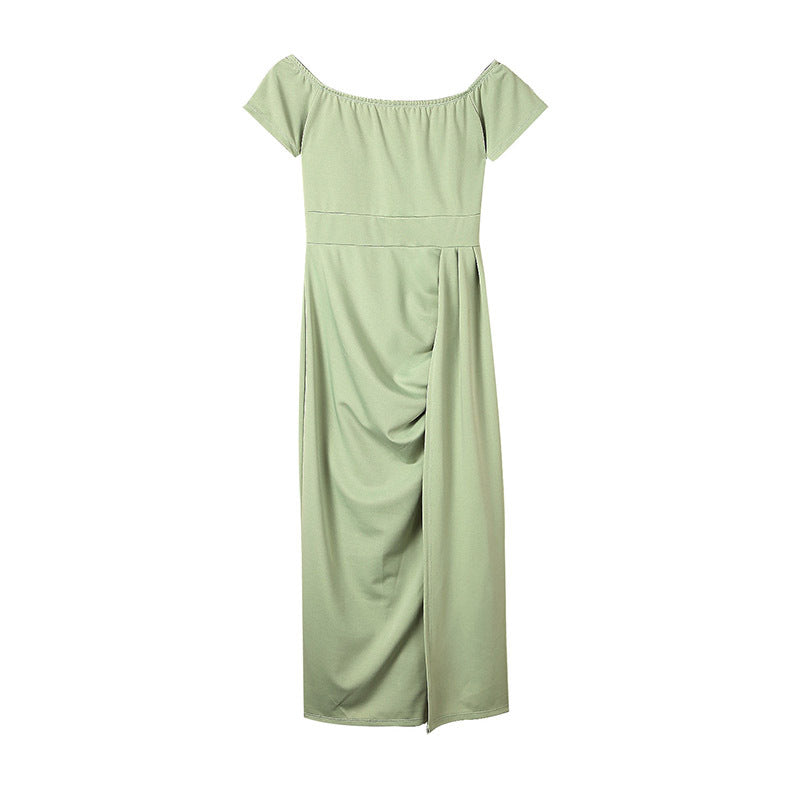 Robe Femme Taille Serrée Couleur Unie Tendance