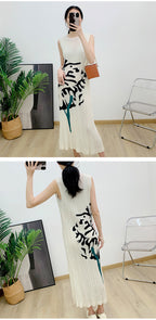 Robe Gilet sans Manches Imprimée Ample d'Été