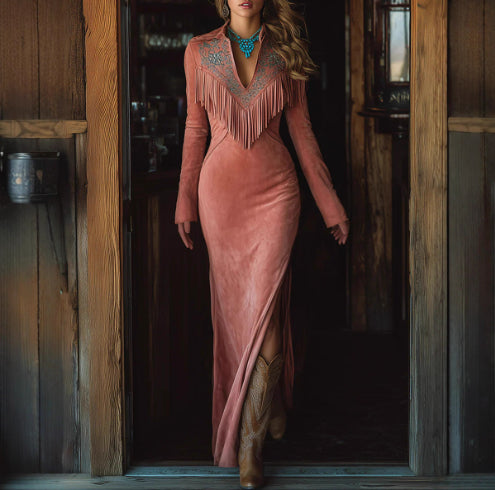 Nouvelle Robe longue Automne-Hiver Pour Femme Main Image