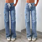 Nouveau style décontracté de jeans droits pour femmes