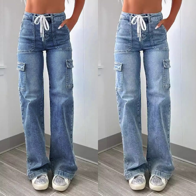 Nouveau style décontracté de jeans droits pour femmes Main Image