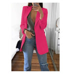 Blazer cardigan fin à revers élégant