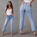 Jeans lavés tendance pour femme