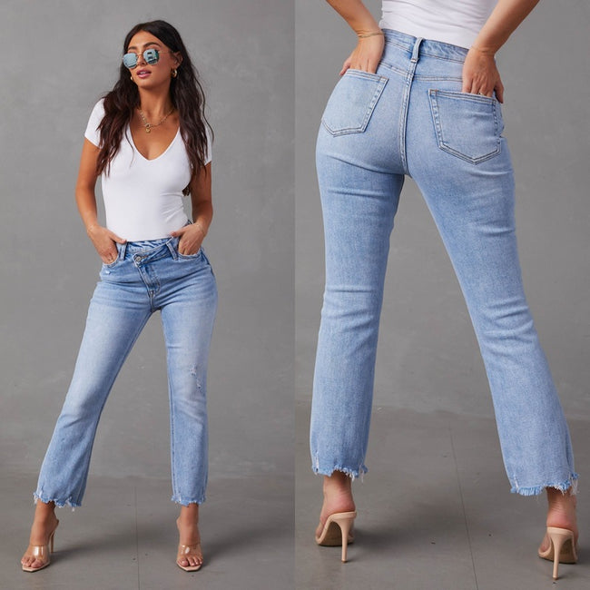 Jeans lavés tendance pour femme Main Image