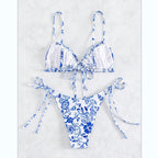 Maillot de bain bikini fleuri imprimé vintage pour femme