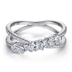 Bagues 925 Argent Croix Rotative Dénier Zircon Bague de Fiançailles pour Femme