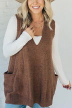 Gilet décontracté en tricot ample pour femme