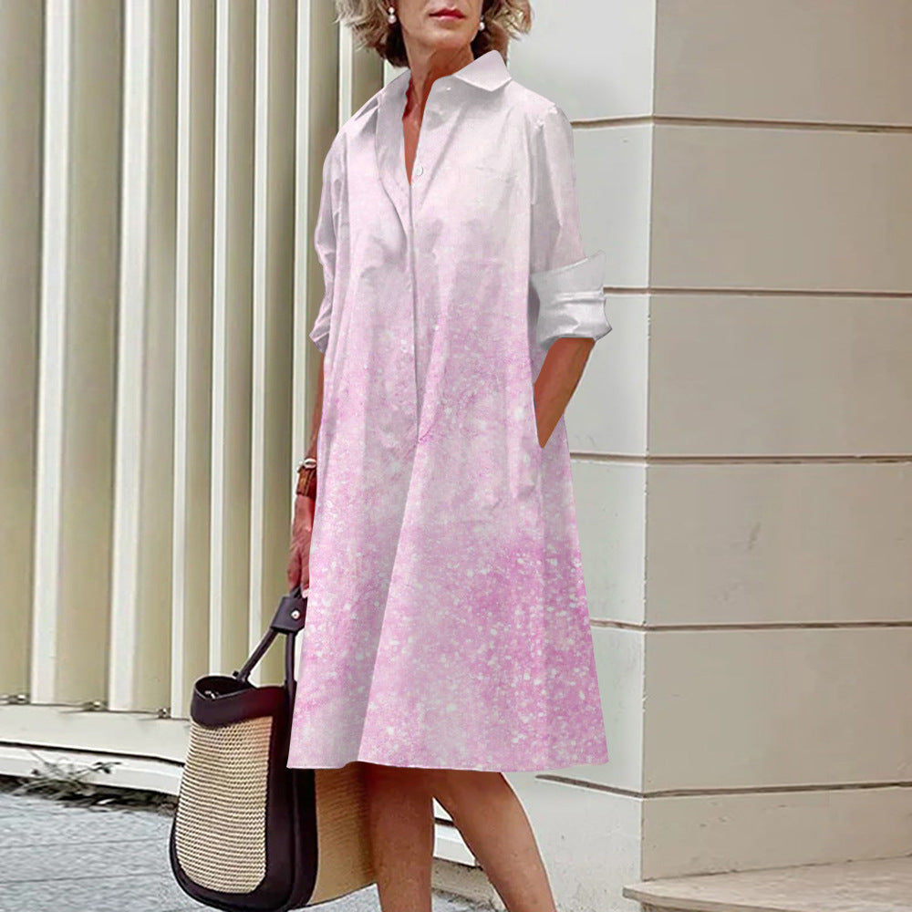 Robe Chemise Confortable Fleurie d'Été Colorée