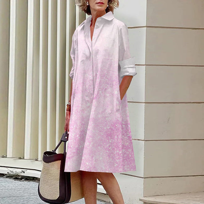 Robe Chemise Confortable Fleurie d'Été Colorée Hover Image