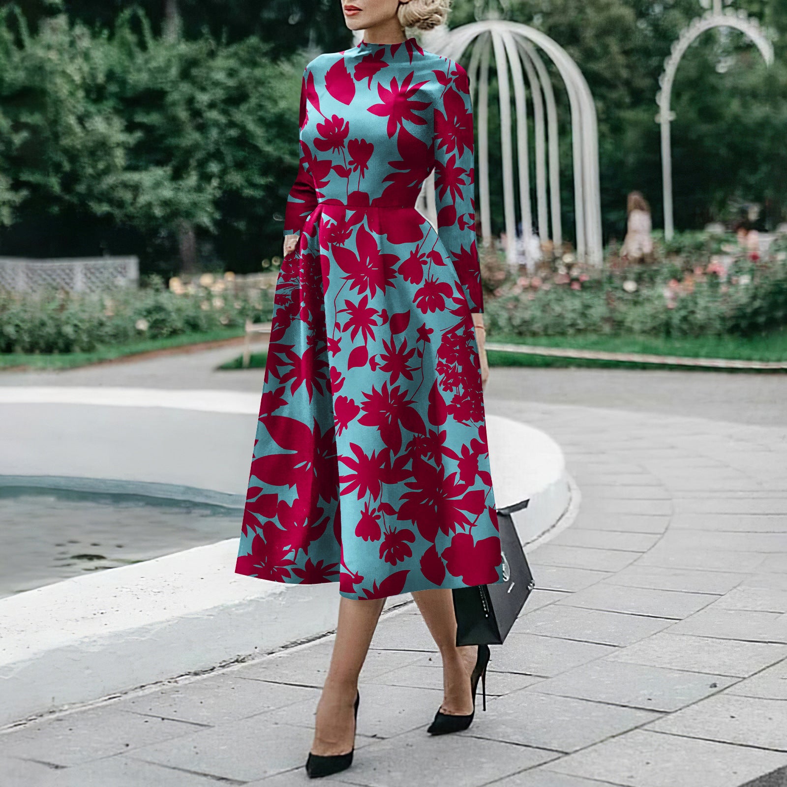 Robe moulante à manches longues pour femme