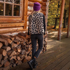 Gilet élégant en fourrure de léopard pour femme