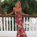 Robe imprimée à taille mi-haute tendance pour femmes