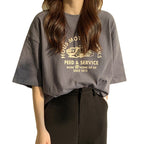 T-shirts femme manches courtes imprimés décontractés style coréen mode Harajuku amples col rond streetwear étudiant polyvalent simple