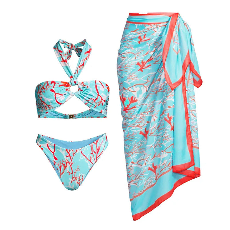 Maillot de bain bikini floral slim pour femmes