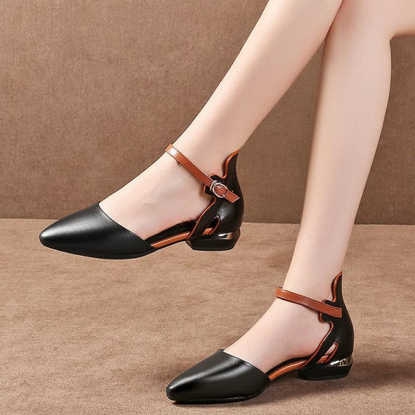 Sandales à talons épais pour femme, à boucle, grande taille