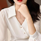 Chemise cardigan de couleur unie pour femme, collection automne