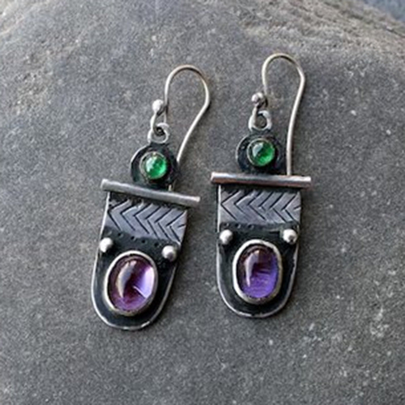 Boucles d'oreilles tendance géométriques rondes rétro en zircon pour femme