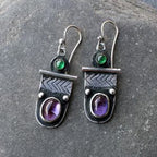 Boucles d'oreilles tendance géométriques rondes rétro en zircon pour femme