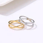 Bague Bohème Vintage Croisée en Or pour Femme Mariage