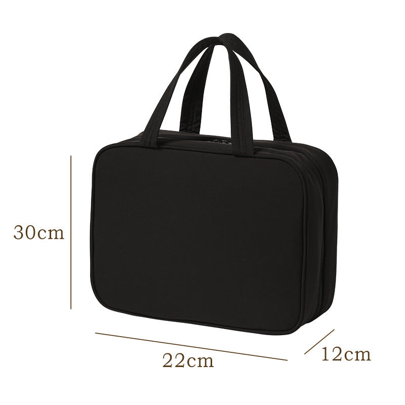 Trousse de toilette et de maquillage portable en tissu Oxford grande capacité pour un rangement de voyage facile