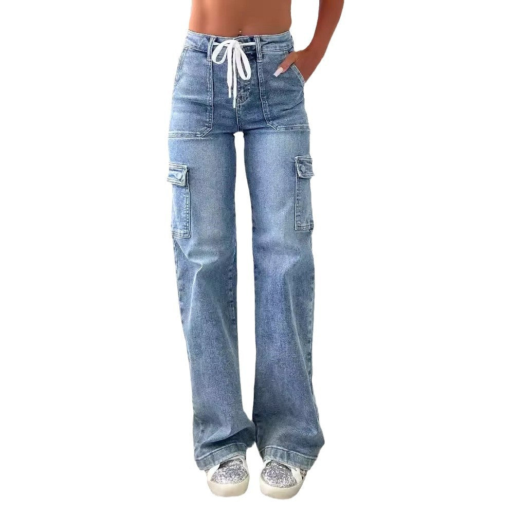 Nouveau style décontracté de jeans droits pour femmes