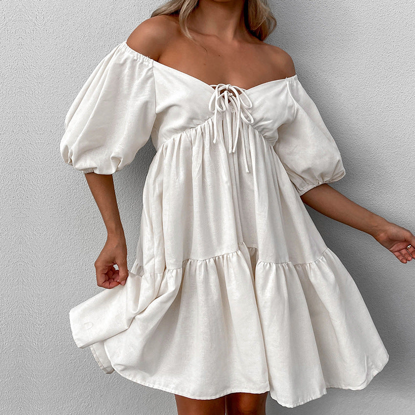 Robe en Lin Kaki Femme avec Sens du Design
