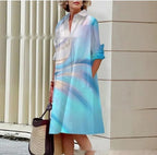 Robe Chemise Confortable Fleurie d'Été Colorée