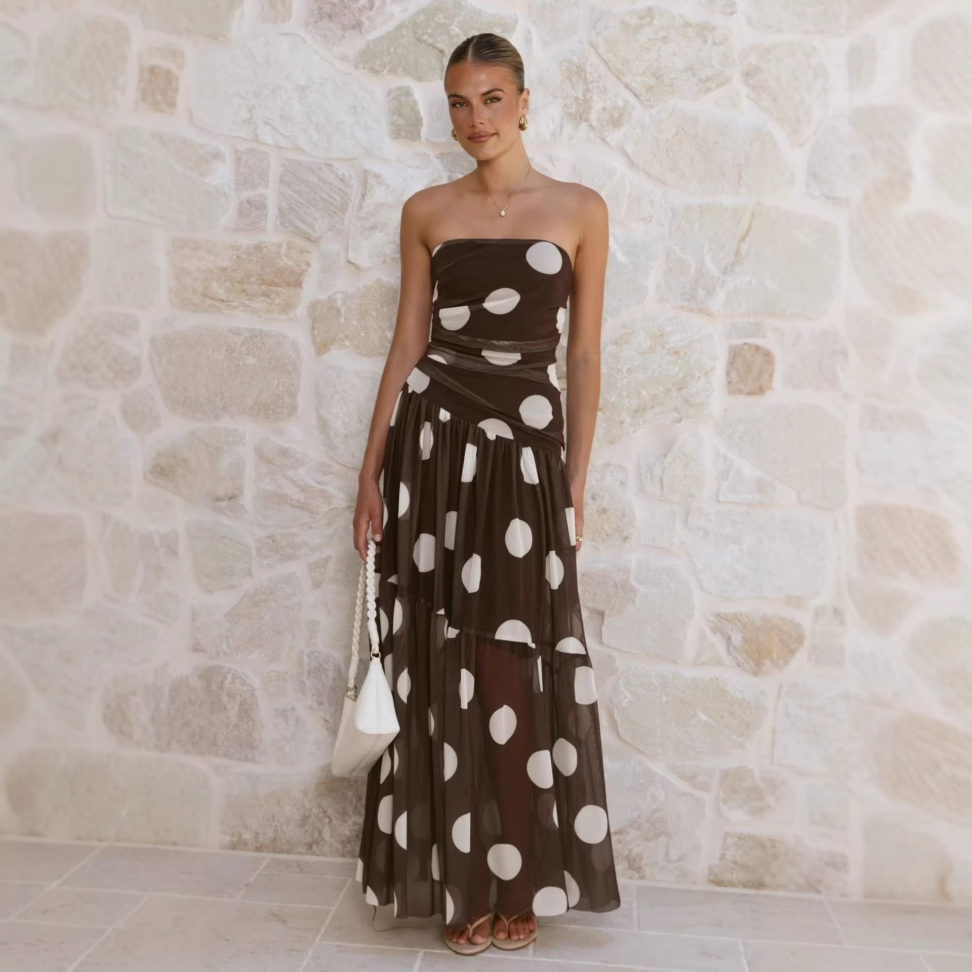 Longue robe en maille tendance pour femme