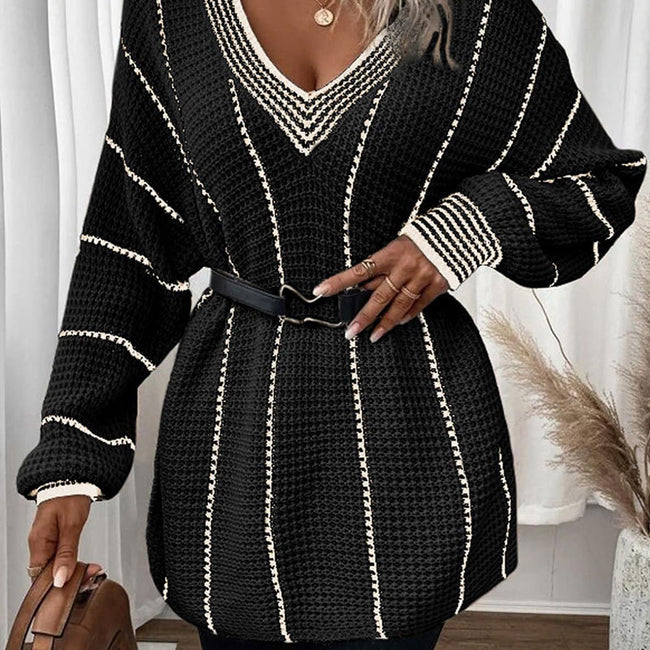 Vertical Casual Loose Sweater For Women Main Image